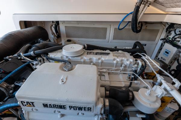 Slide: The Image of Cabo 36 Express 2013 engine room with CAT Marine Power engine. - 7