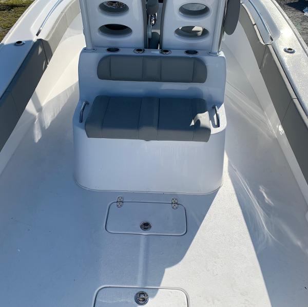 Slide: The Image of 2024 Cape Horn 31T boat interior with seating and storage compartments. - 4