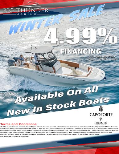 Slide: The Image of 2024 Capoforte SX280I boat winter sale with 4.99% financing at Big Thunder Marine. - 1