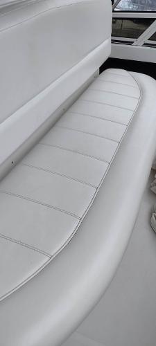 Slide: The Image of White leather seating on 2002 Carver 356 Motor Yacht. - 23