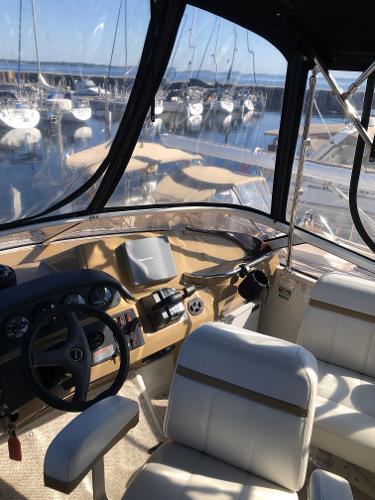 Slide: The Image of Interior view of 2004 Carver 366 Motor Yacht at a marina. - 18