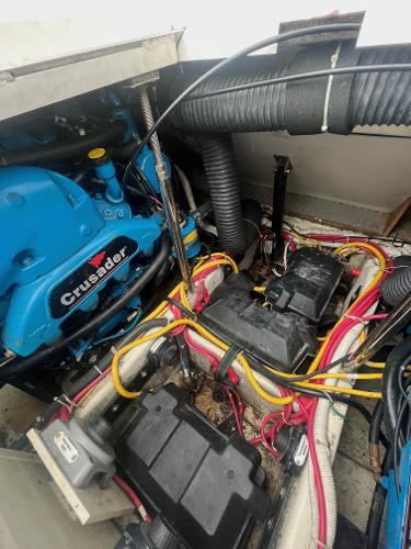 Slide: The Image of Engine compartment of a 2006 Carver 36 Mariner with Crusader engine. - 23