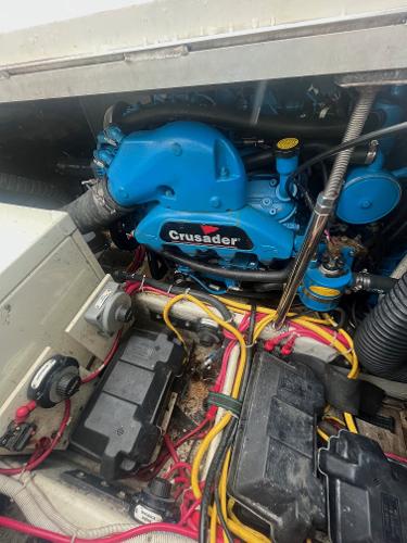 Slide: The Image of Engine compartment of a 2006 Carver 36 Mariner with a Crusader engine. - 25