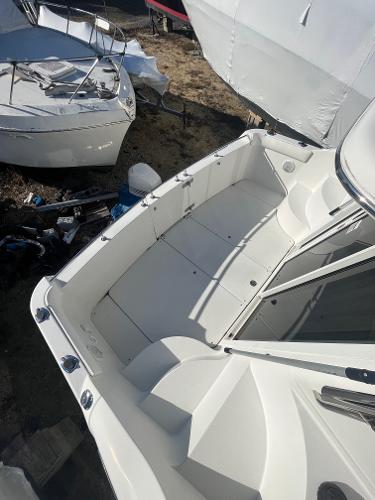 Slide: The Image of 2006 Carver 36 Mariner boat deck in a storage yard. - 37
