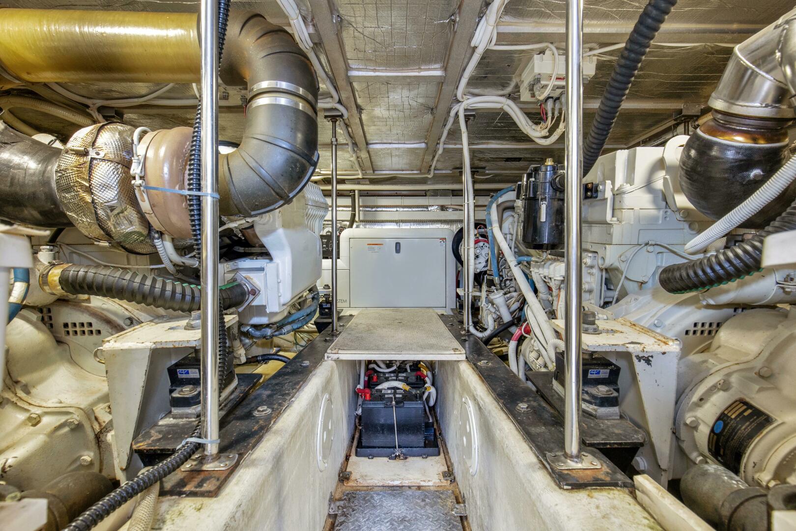 Slide: The Image of 2003 57' Carver 570 Voyager Beautiful Engine Room - 4317407
