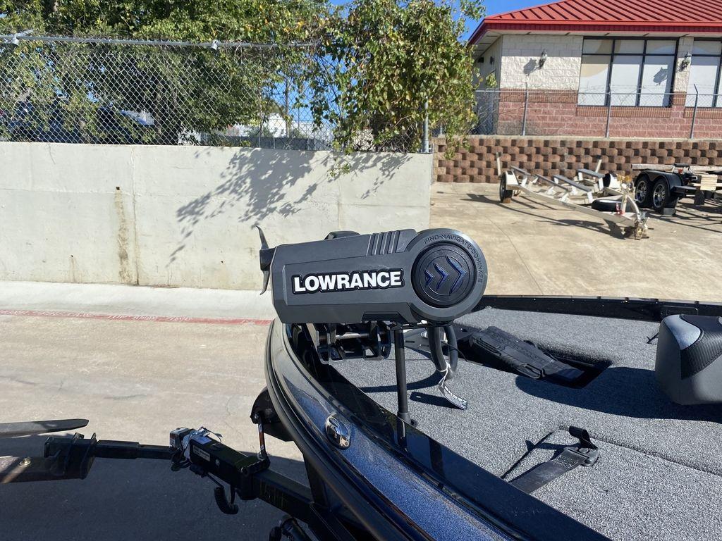 Slide: The Image of 2023 Caymas CX18 SS boat with Lowrance fish finder. - 1