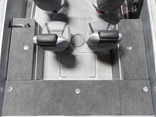 Slide: The Image of 2023 Caymas DV 20 boat interior with dual seats and storage compartments. - 30