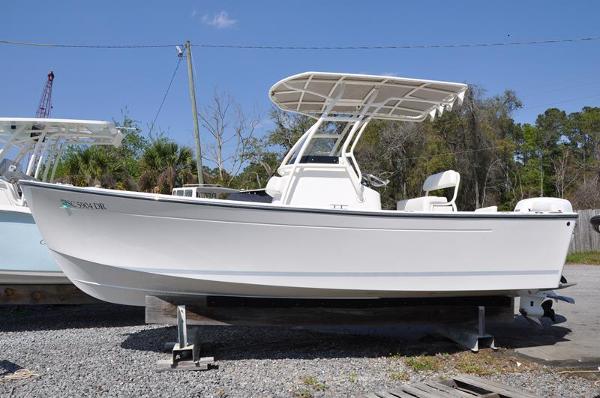 Slide: The Image of 2021 Century Coronado boat on dry dock, side view. - 1
