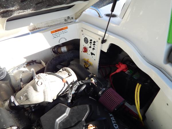 Slide: The Image of Engine compartment of a 2015 Chaparral Vortex 223 VRX boat. - 17