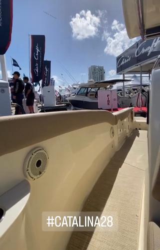 Slide: The Image of 2024 Chris-Craft Catalina 28 boat on display at a boat show. #Catalina28 - 13