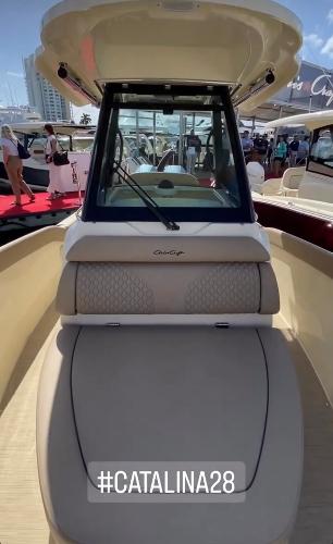 Slide: The Image of 2024 Chris-Craft Catalina 28 boat interior at a boat show. #Catalina28 - 14