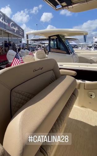 Slide: The Image of 2024 Chris-Craft Catalina 28 boat interior at a boat show. #Catalina28 - 5