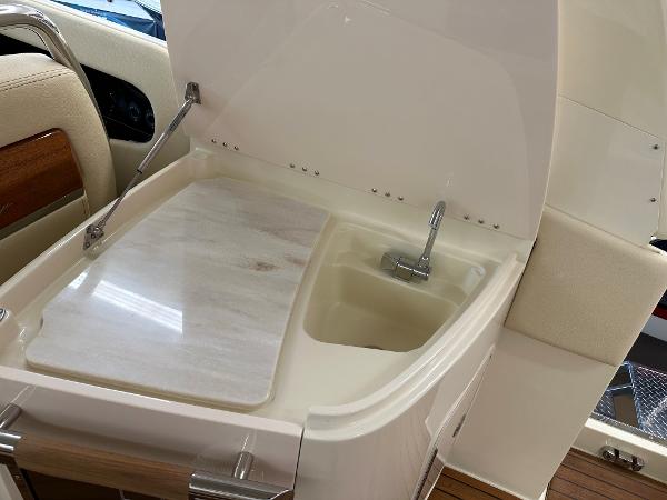 Slide: The Image of 2024 Chris-Craft Launch 31 GT boat interior sink and countertop. - 13