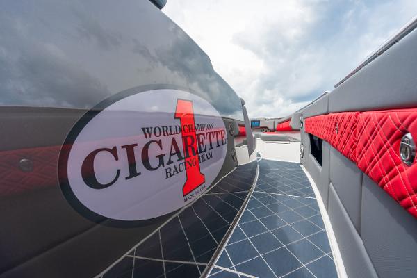 Slide: The Image of 2025 Cigarette 42 Nighteagle boat with World Champion Racing Team logo. - 19