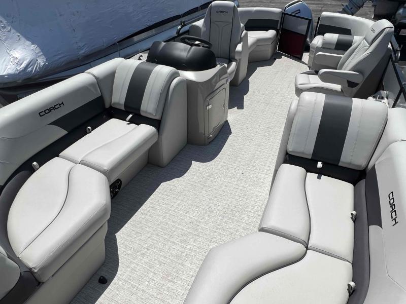 Slide: The Image of 2023 Coach 223 RFC boat interior with luxurious seating and modern design. - 4