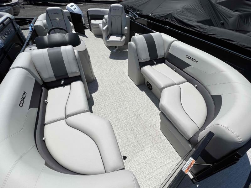 Slide: The Image of 2023 Coach 223 RFC boat interior with luxurious seating and modern design. - 4