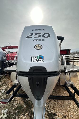 Slide: The Image of 2023 Coach Pontoons 243PFC with Honda 250 VTEC outboard motor. - 12