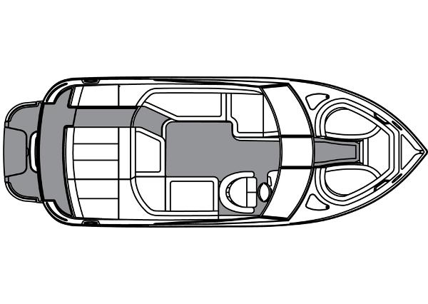 Slide: The Image of Manufacturer Provided Image: Top view layout of a 2015 Cobalt 220 boat. - 41