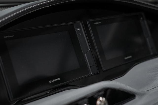 Slide: The Image of 2021 Cobalt R5 Surf dashboard with Garmin displays. - 22