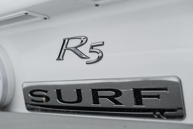 Slide: The Image of 2021 Cobalt R5 Surf boat emblem close-up. - 34