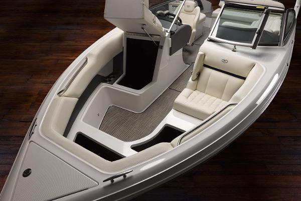Slide: The Image of Manufacturer Provided Image: 2020 Cobalt R7 Surf boat interior with luxurious seating and modern design. - 7