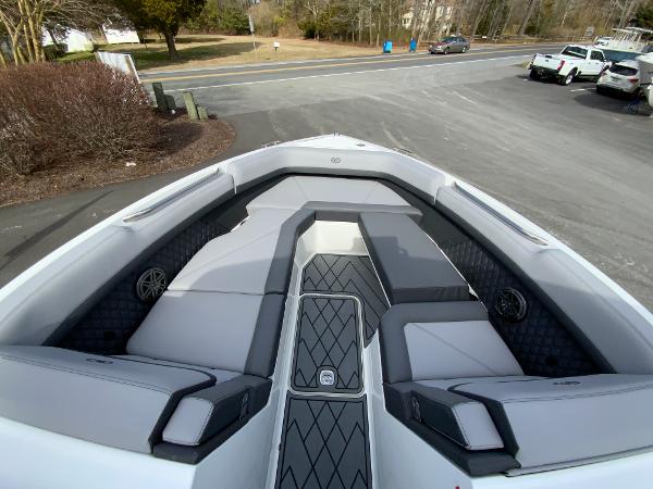 Slide: The Image of 2024 Cobalt R8 Outboard boat with spacious bow seating and modern design. - 36