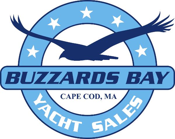 Slide: The Image of Buzzards Bay Yacht Sales logo, Cape Cod, MA, featuring a flying bird silhouette. - 17