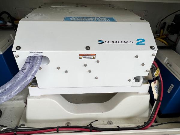 Slide: The Image of Seakeeper 2 stabilizer installed on 2023 Cobia 350 Center Console boat. - 16