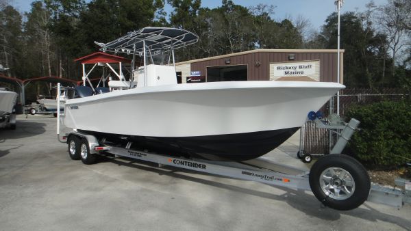 Slide: The Image of 2024 Contender 28T boat on trailer at Hickory Bluff Marine. - 1