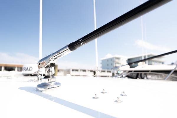 Slide: The Image of Close-up of 2024 Contender 39 ST boat deck with rod holder. - 9