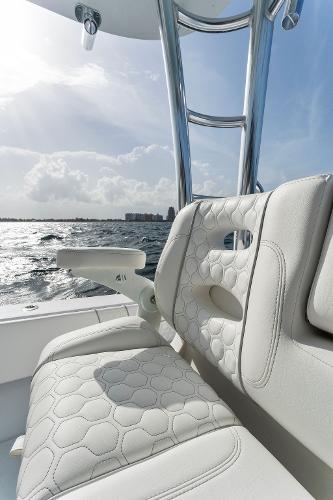 Slide: The Image of Luxurious seating on the 2025 Contender 44ST boat with ocean view. - 39