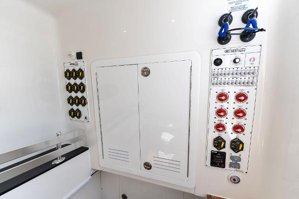 Slide: The Image of Electrical control panel of 2025 Contender 44ST boat. - 41