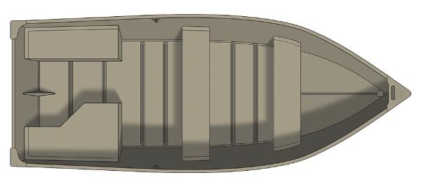 Slide: The Image of Top view of 2023 Crestliner 1469 Outreach boat, showcasing interior layout and seating. - 5