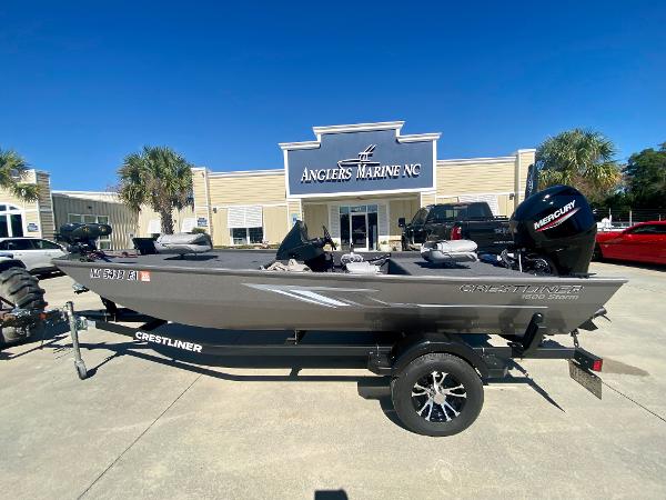 Slide: The Image of 2023 Crestliner 1600 Storm boat at Angler's Marine NC dealership. - 0