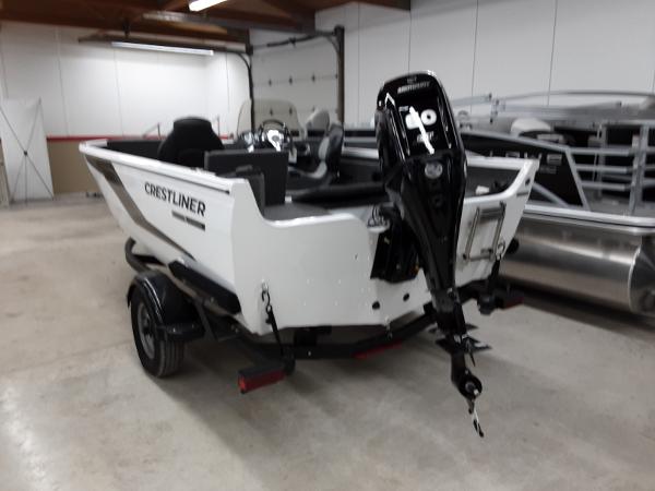 Slide: The Image of 2024 Crestliner 1650 Hawk fishing boat in showroom. - 5