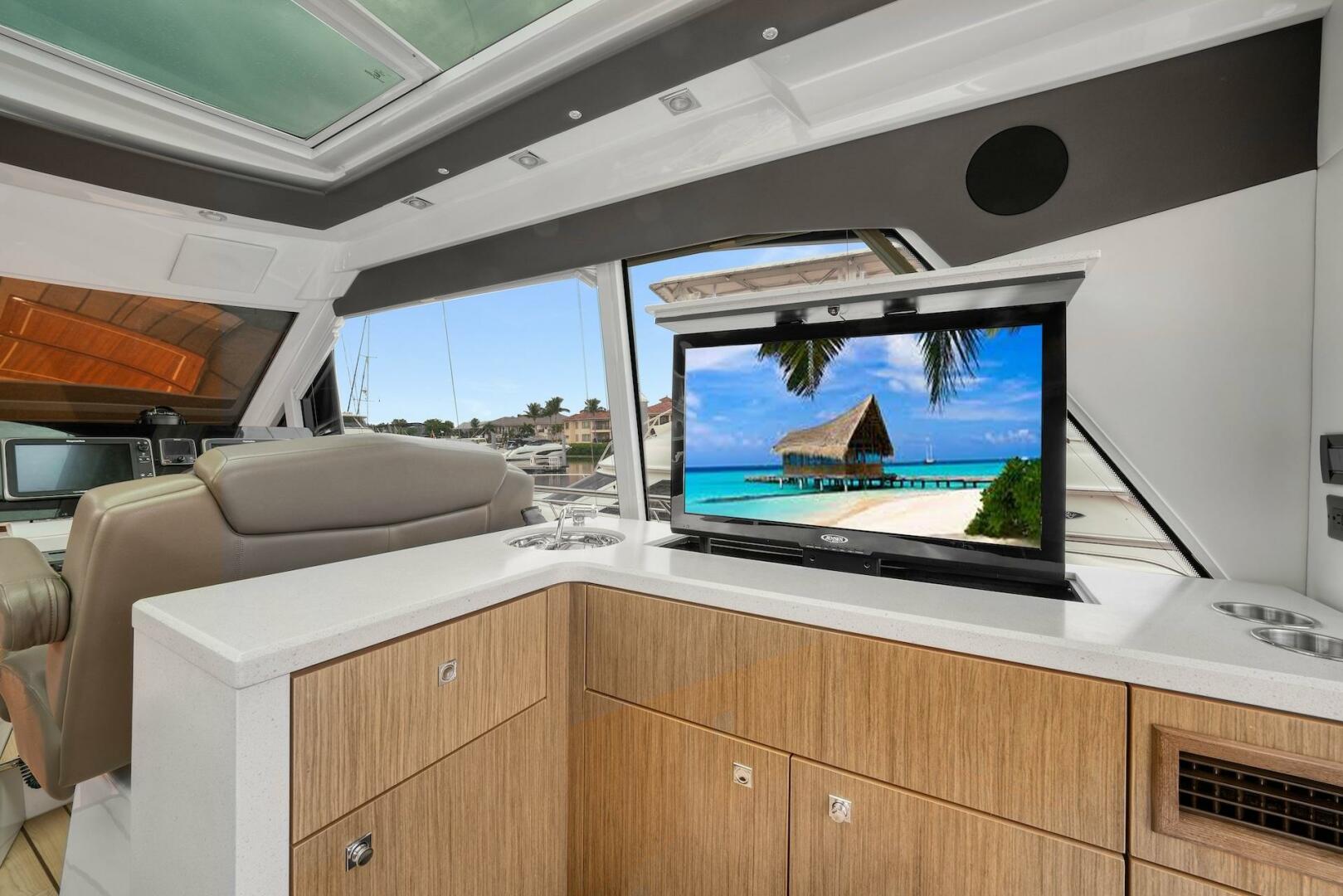 Slide: The Image of 2015 Cruisers Yachts 48 Cantius - Upper Salon & Galley - 5117040