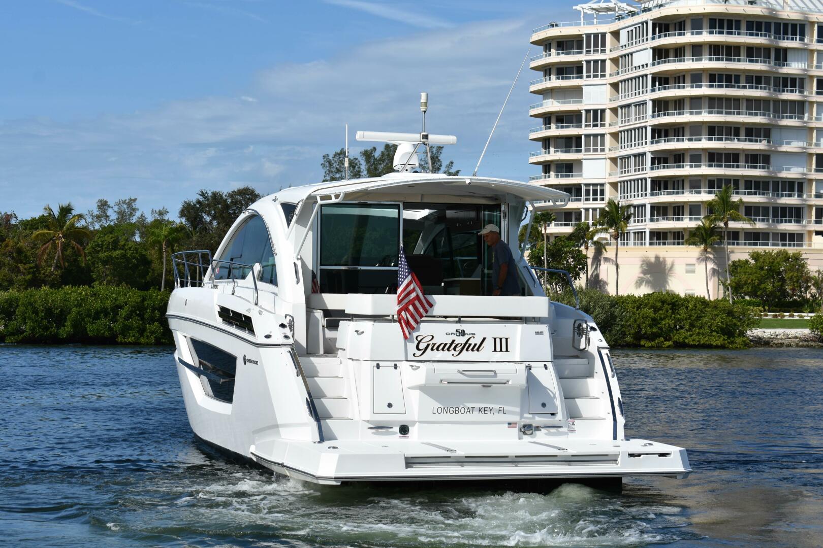 Slide: The Image of 2018 50 Cruisers Cantius - Grateful III - Transom - 42