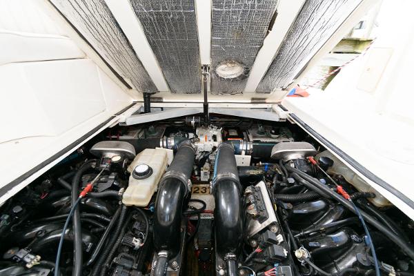 Slide: The Image of Engine compartment of a 2002 Cruisers Yachts 3470 Express boat. - 19