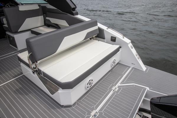 Slide: The Image of 2023 Cruisers Yachts 34 GLS boat with stylish seating and modern deck design. - 19