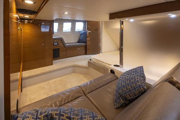 Slide: The Image of Interior of 2018 Cruisers Yachts 45 Cantius with luxurious seating and modern design. - 21
