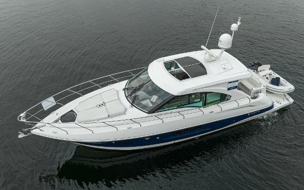 Slide: The Image of 2018 Cruisers Yachts 45 Cantius luxury motor yacht cruising on calm waters. - 3