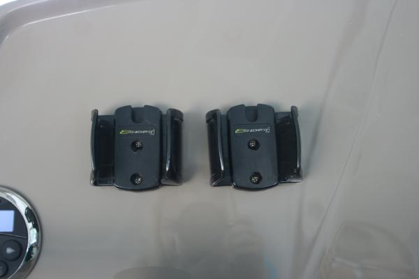 Slide: The Image of 2008 Cruisers Yachts 460 Express boat accessory mounts on beige surface. - 45