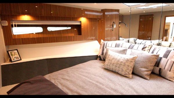 Slide: The Image of Luxurious bedroom interior of 2024 Cruisers Yachts 50 Cantius with modern decor. - 42