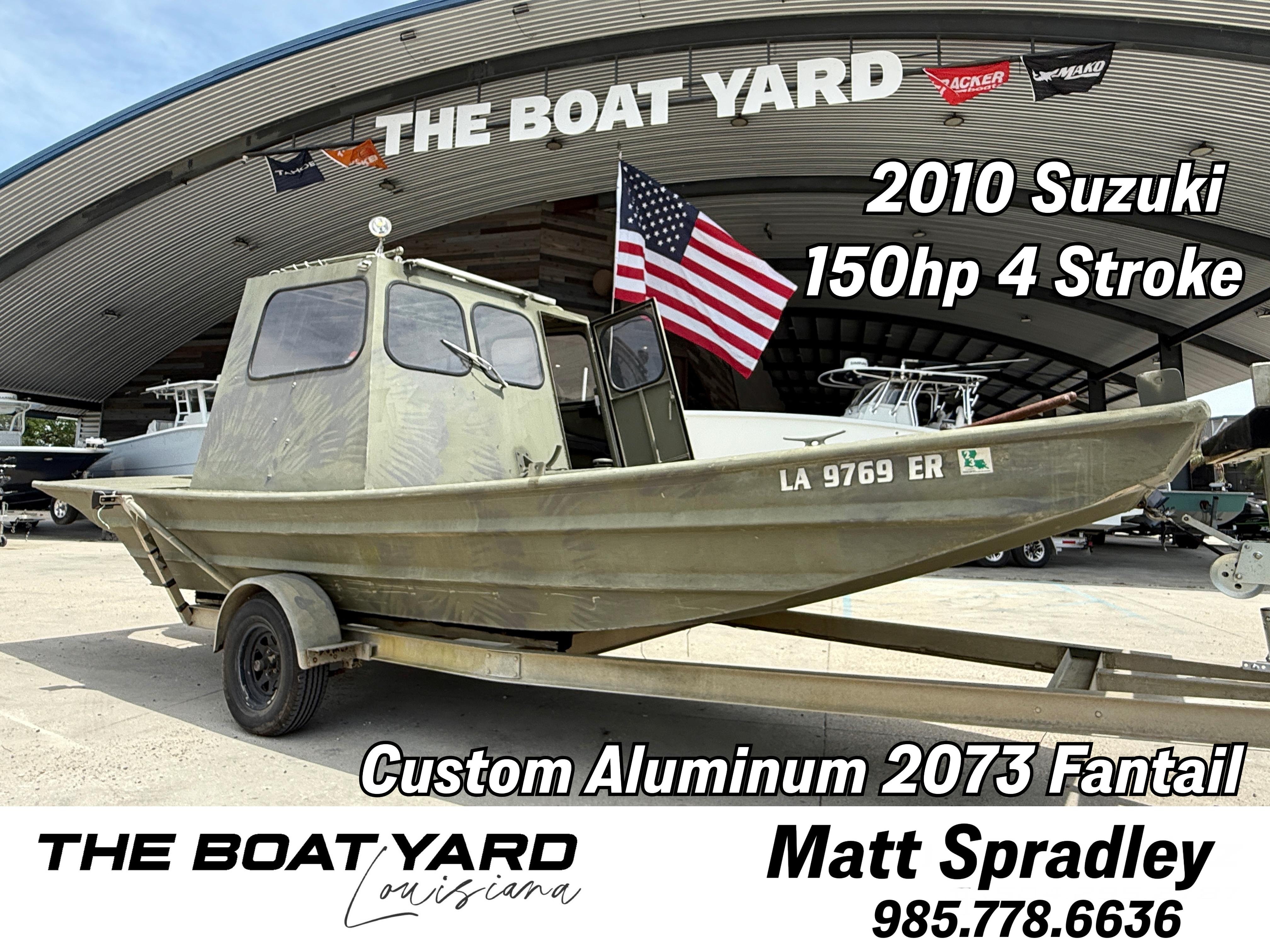 Slide: The Image of Custom Aluminum 2073 Cabin boat with 2010 Suzuki 150hp engine at The Boat Yard, Louisiana. - 0
