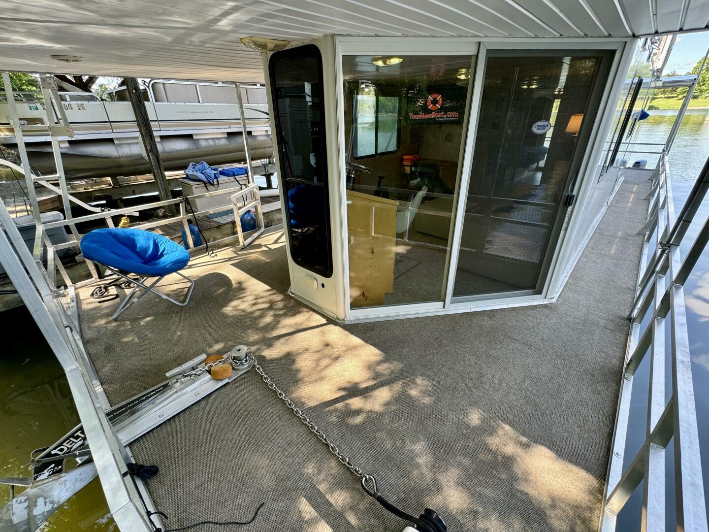 Slide: The Image of Custom Dennison's Custom Trailer Works/Sailabration 14 x 43 Solar Electric Aluminum Tritoon Houseboat 2003 - 4498938