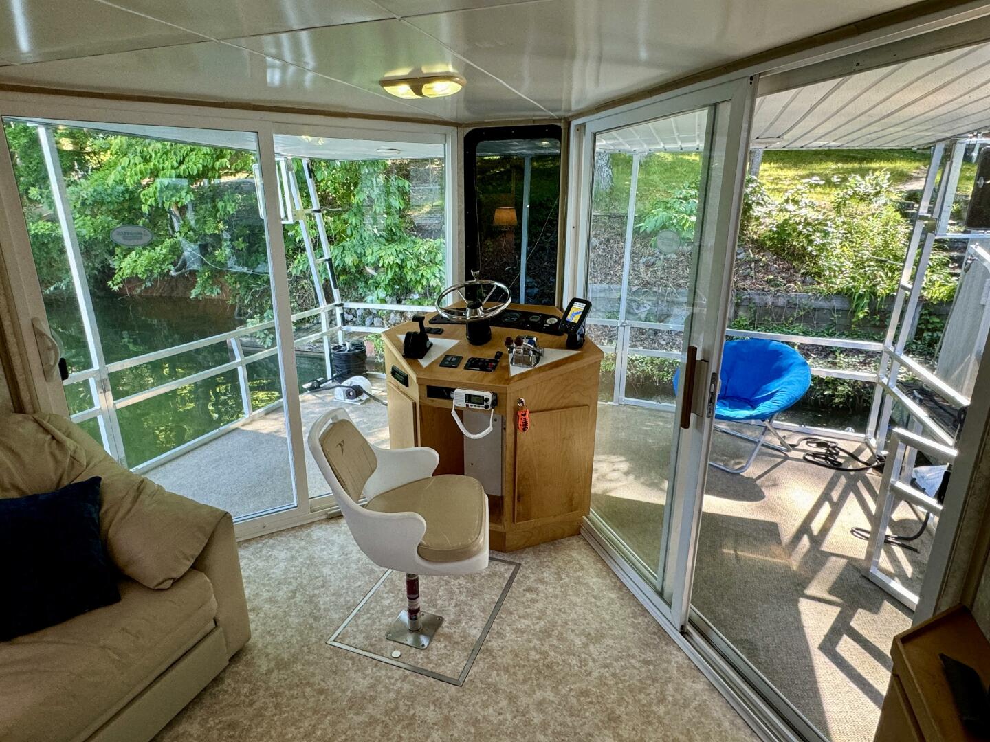 Slide: The Image of Custom Dennison's Custom Trailer Works/Sailabration 14 x 43 Solar Electric Aluminum Tritoon Houseboat 2003 - 4498955