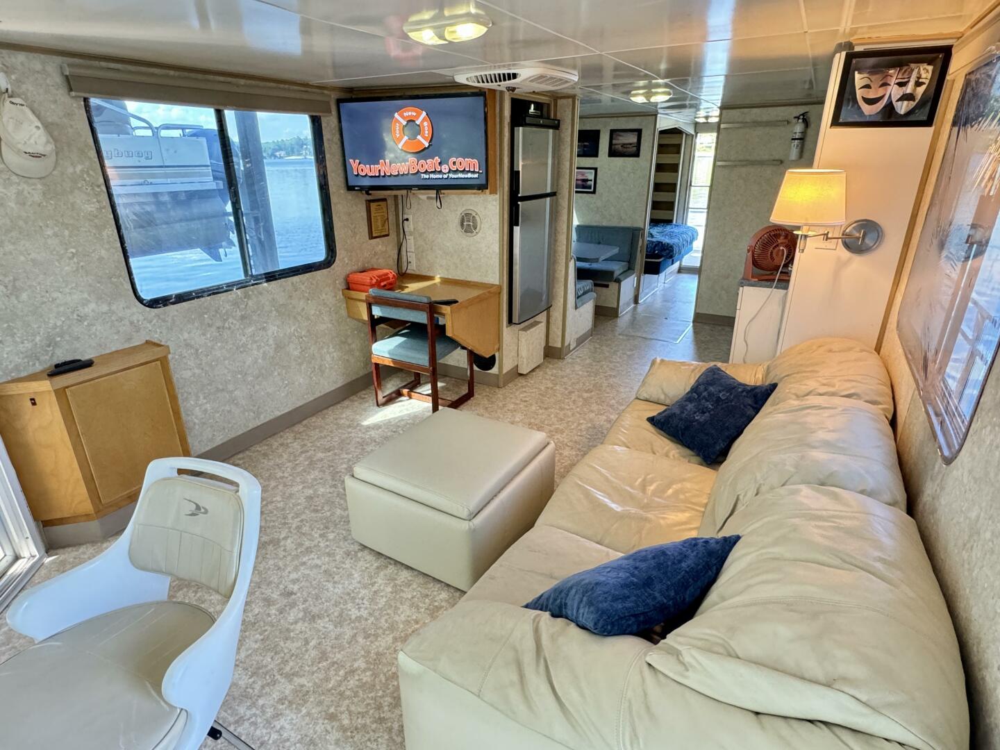 Slide: The Image of Custom Dennison's Custom Trailer Works/Sailabration 14 x 43 Solar Electric Aluminum Tritoon Houseboat 2003 - 4498971