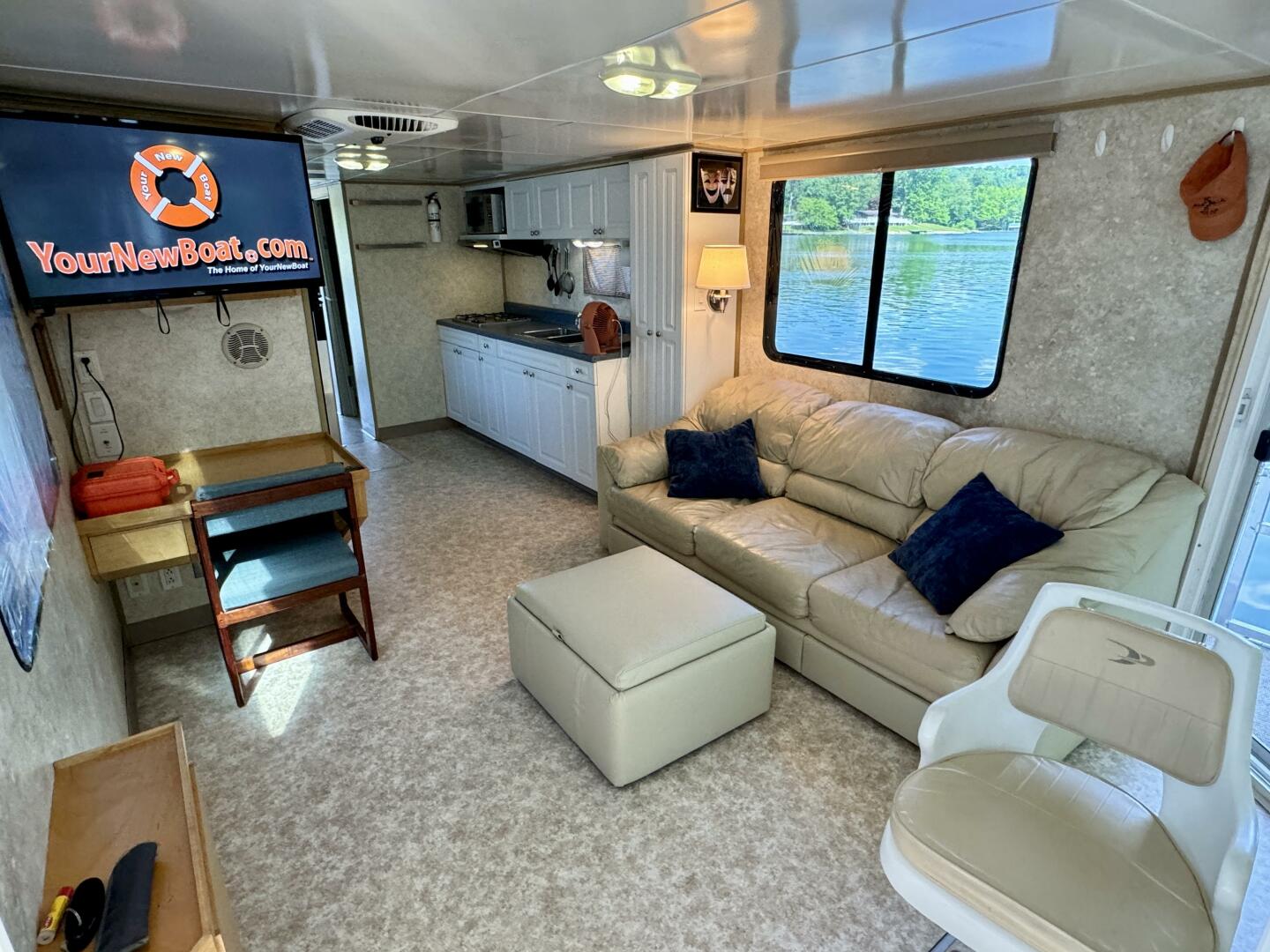 Slide: The Image of Custom Dennison's Custom Trailer Works/Sailabration 14 x 43 Solar Electric Aluminum Tritoon Houseboat 2003 - 4498974