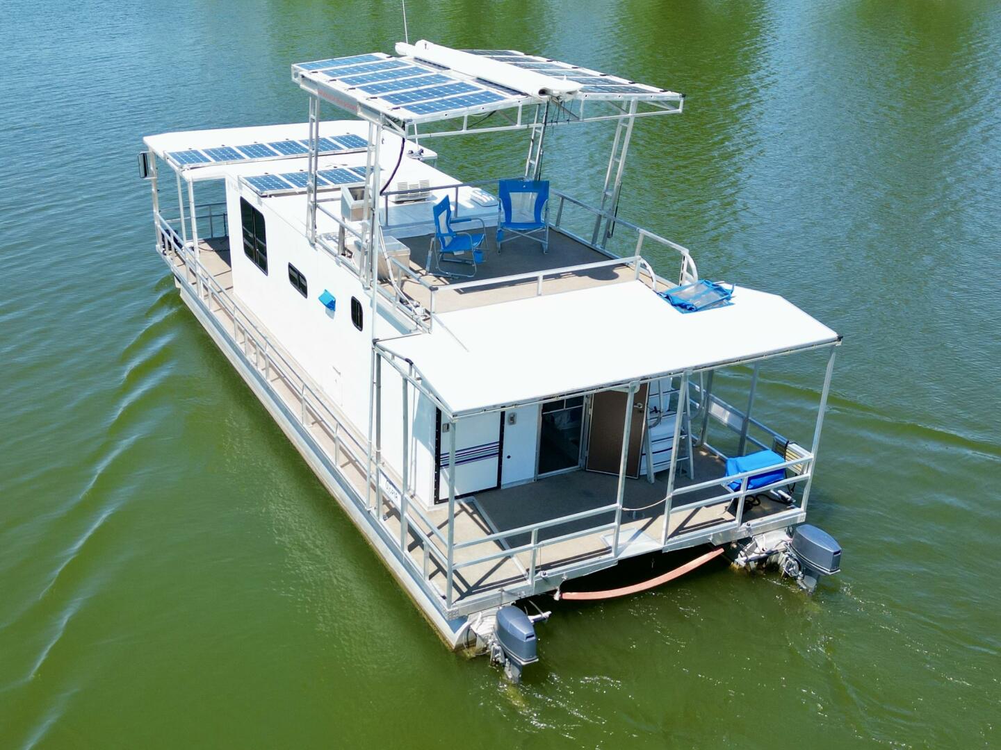 Slide: The Image of Custom Dennison's Custom Trailer Works/Sailabration 14 x 43 Solar Electric Aluminum Tritoon Houseboat 2003 - 4498905