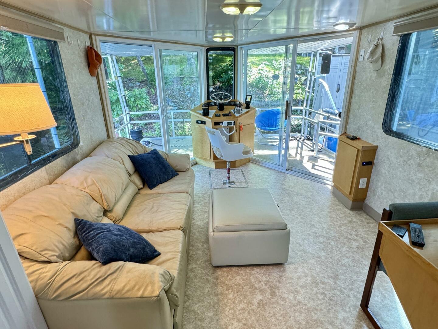 Slide: The Image of Custom Dennison's Custom Trailer Works/Sailabration 14 x 43 Solar Electric Aluminum Tritoon Houseboat 2003 - 4498992